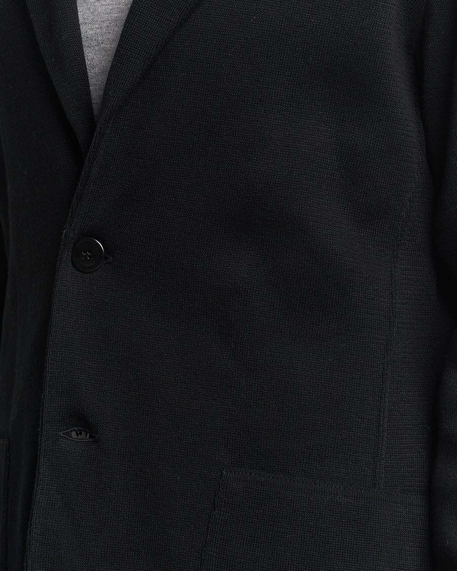 Homme | Blazers | Lardini | Knitted Cotton Blazer Black