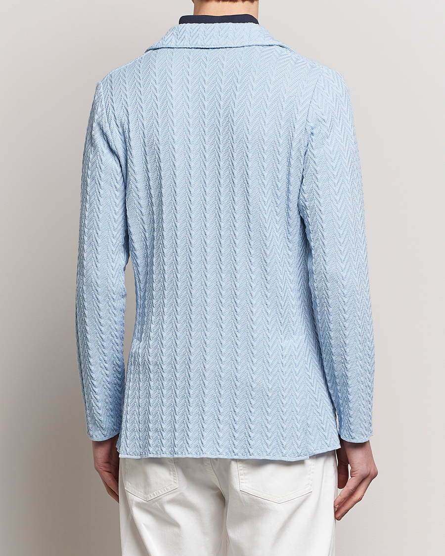Heren | Blazers | Lardini | Knitted Structure Cotton Blazer Light Blue