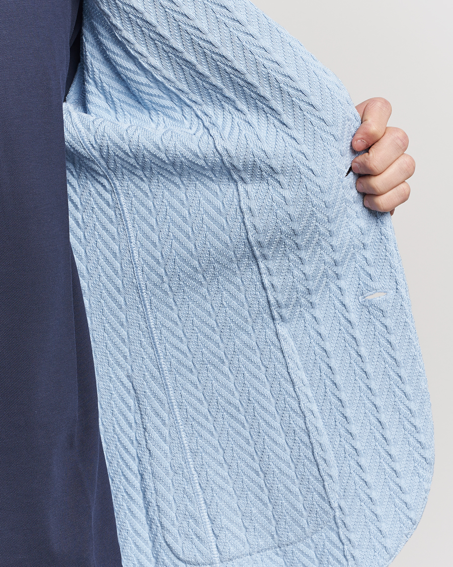Homme | Blazers | Lardini | Knitted Structure Cotton Blazer Light Blue