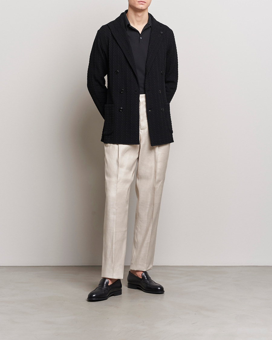Homme | Pantalons | Lardini | Atos Pleated Linen Trousers Beige
