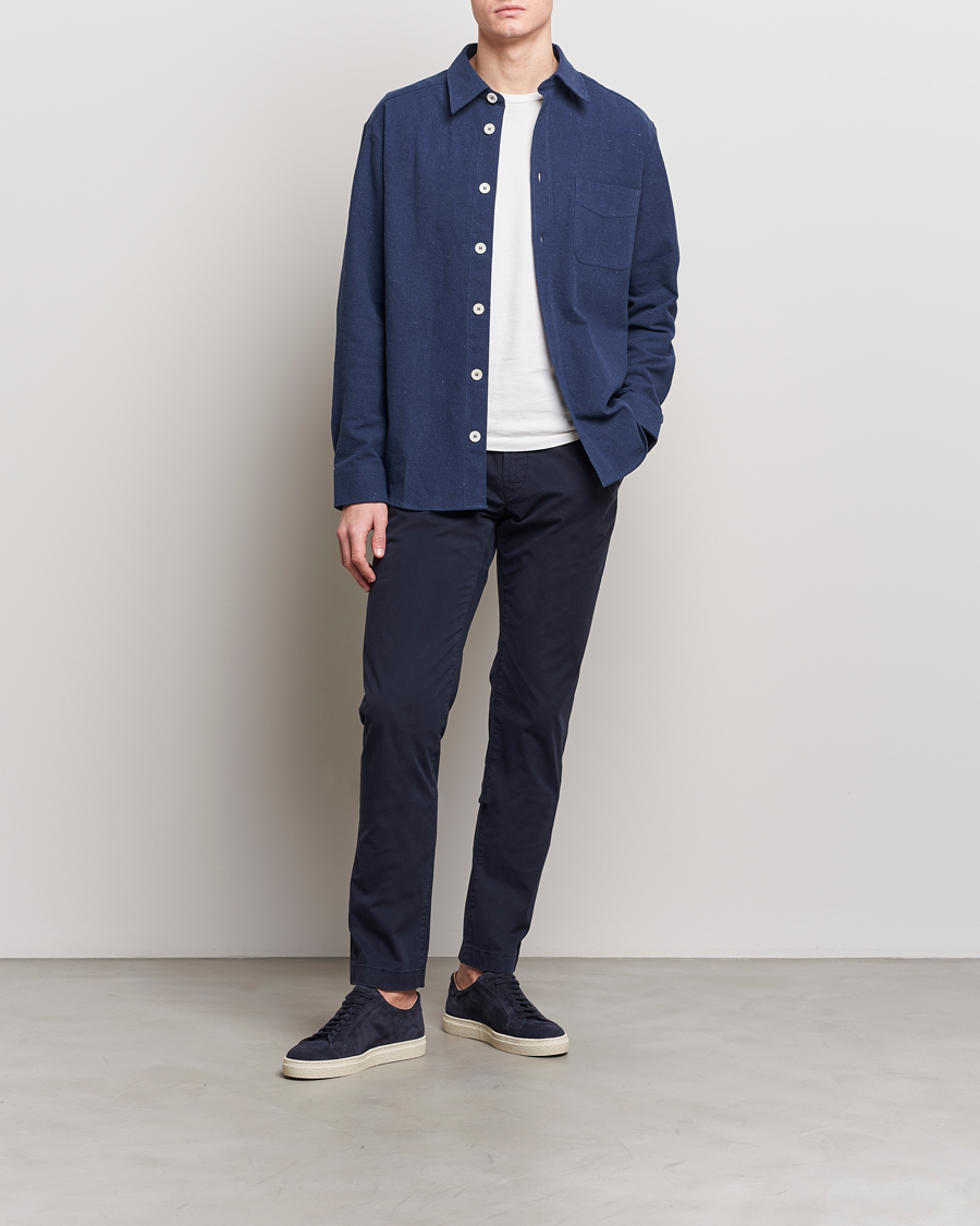Heren | Broeken | Jacob Cohën | Bobby Cotton Gabardine Chinos Navy
