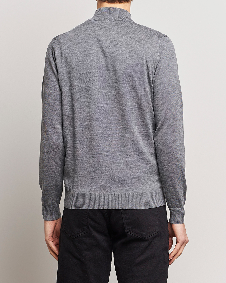 Homme | Pulls Et Tricots | Stenströms | Merino Wool Half Zip Mid Grey
