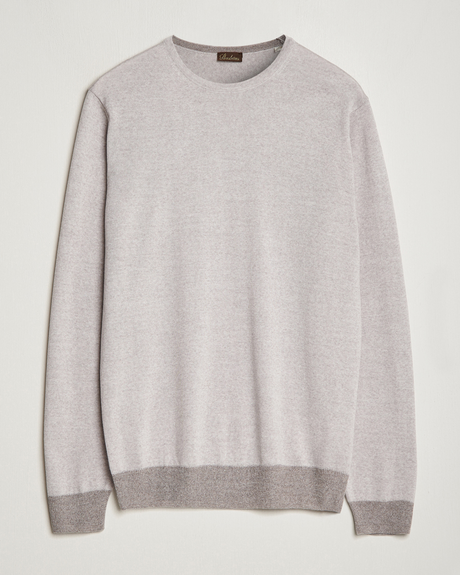 Homme | Pulls Et Tricots | Stenströms | Merino Contrast Crew Neck Beige
