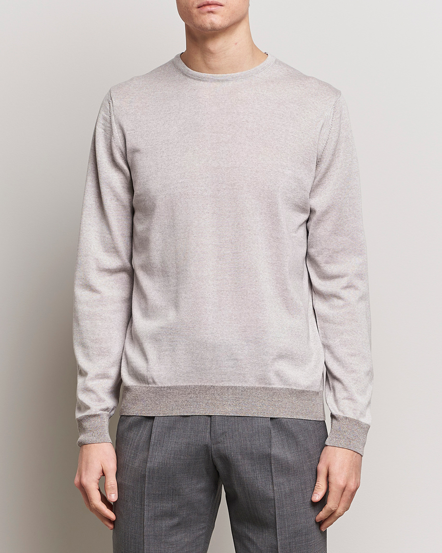 Homme | Pulls Et Tricots | Stenströms | Merino Contrast Crew Neck Beige