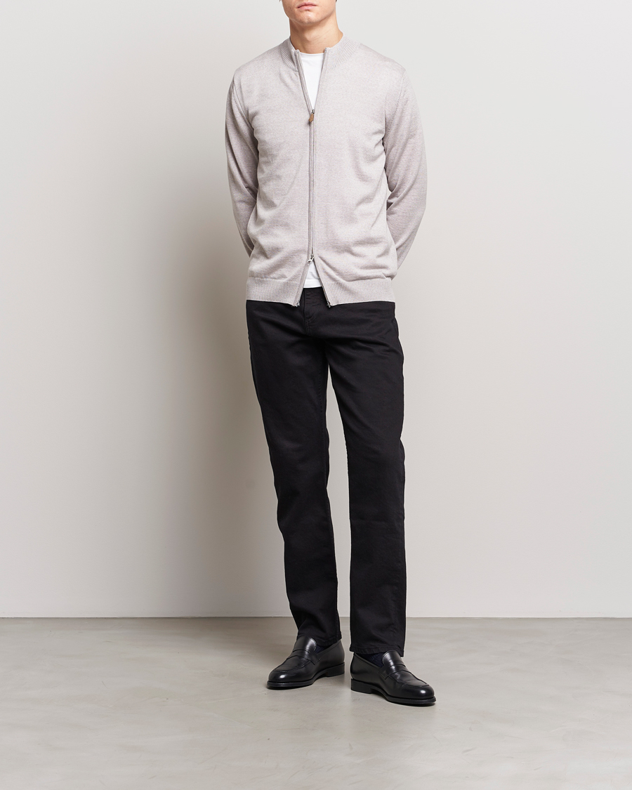 Homme | Pulls Et Tricots | Stenströms | Merino Wool Full Zip Beige