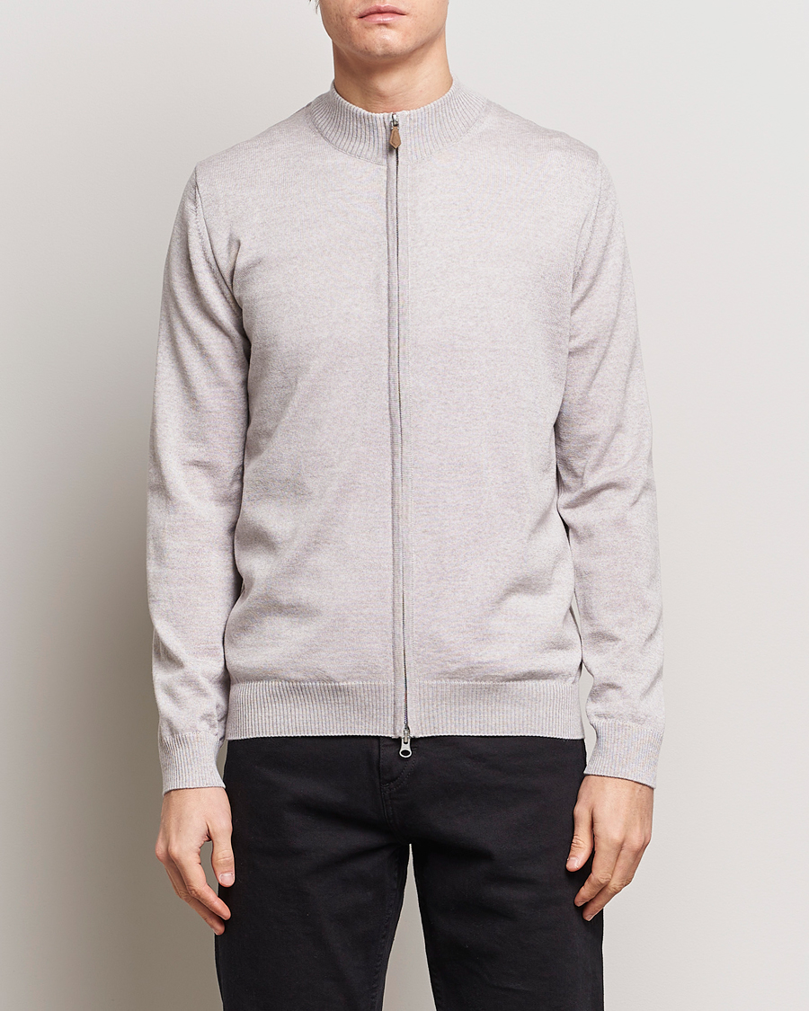 Homme | Pulls Et Tricots | Stenströms | Merino Wool Full Zip Beige
