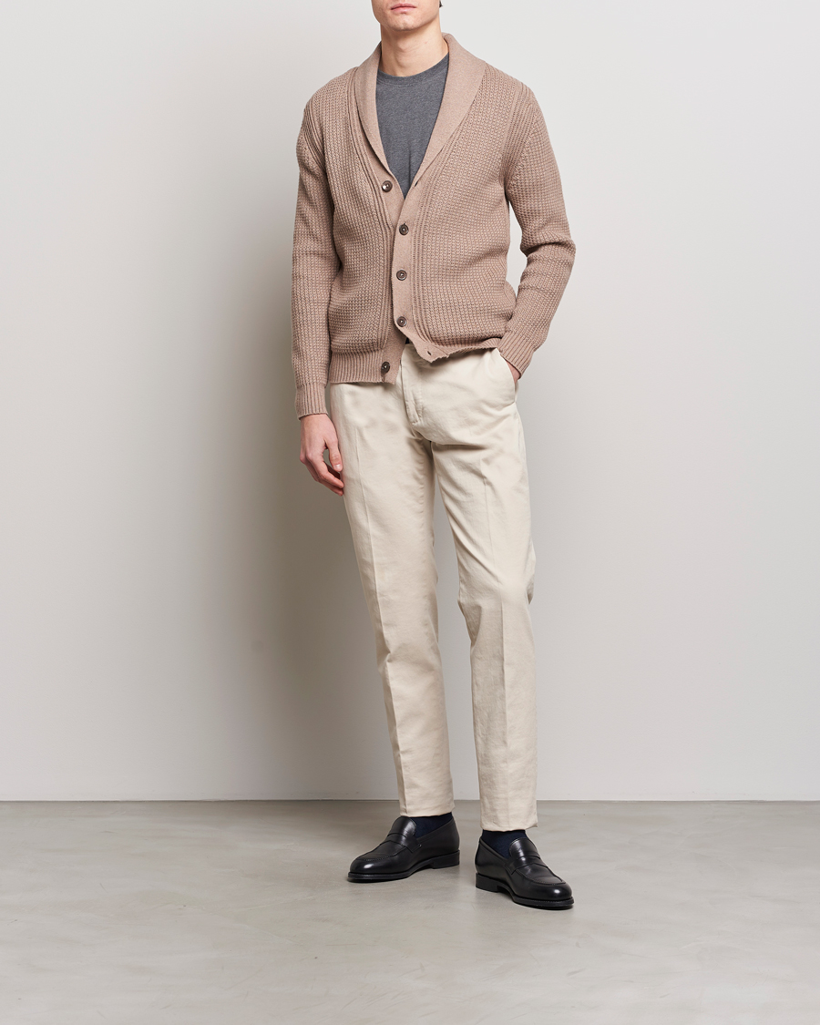 Homme | Pulls Et Tricots | Stenströms | Cotton/Cashmere Shawl Cardigan Brown