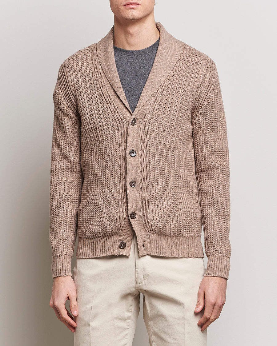 Homme | Pulls Et Tricots | Stenströms | Cotton/Cashmere Shawl Cardigan Brown