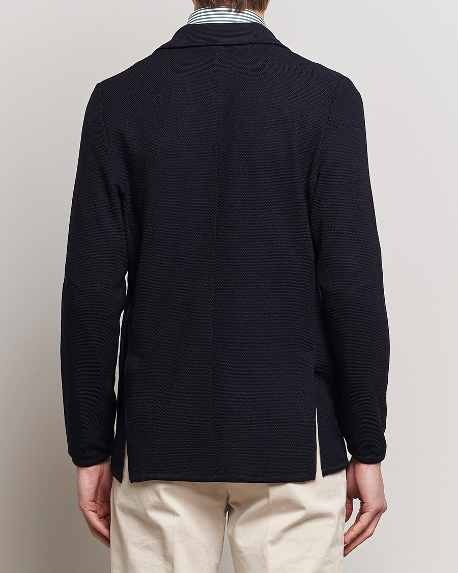 Homme | Blazers | Stenströms | Merino Wool Texture Knitted Blazer Navy