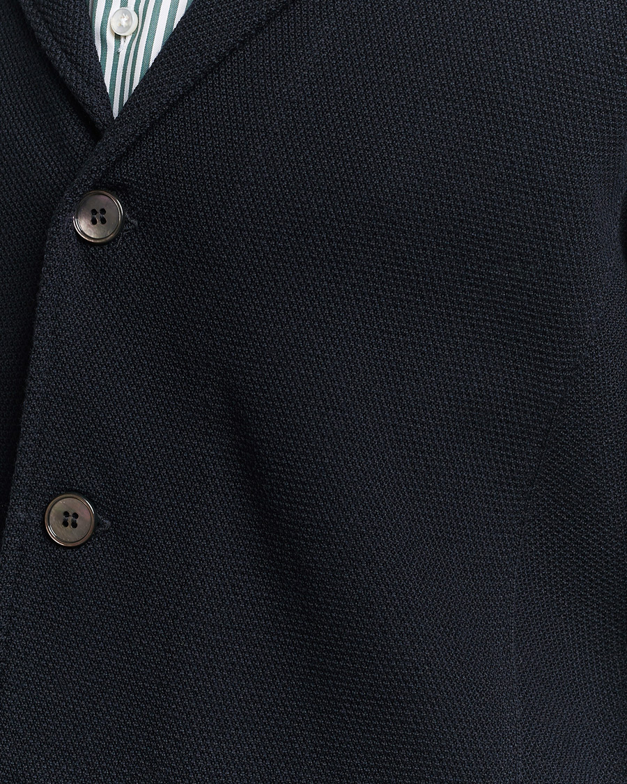 Homme | Blazers | Stenströms | Merino Wool Texture Knitted Blazer Navy
