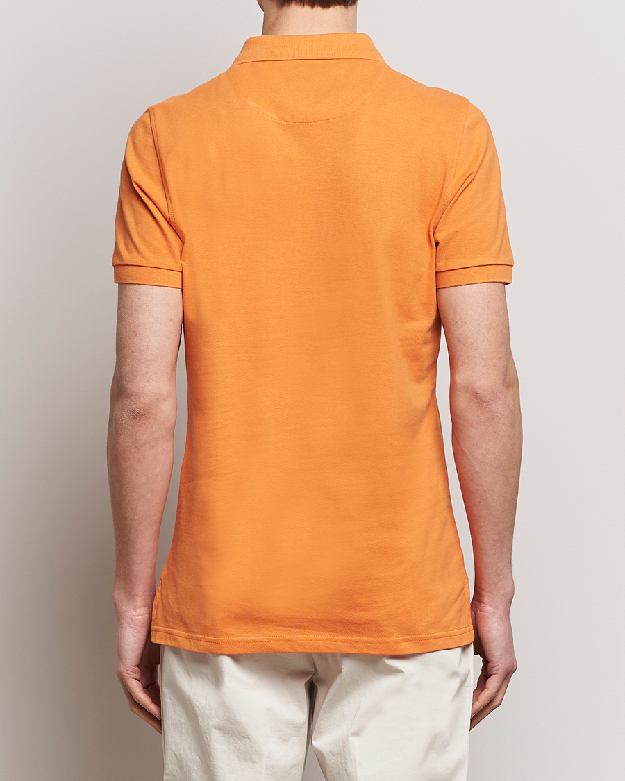 Homme | Polos | Stenströms | Organic Cotton Piquet Polo Shirt Orange