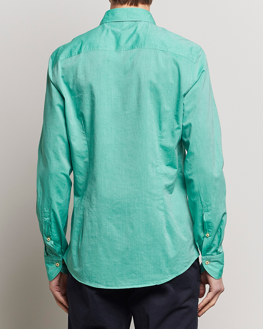 Homme | Chemises | Stenströms | Slimline Washed Summer Poplin Shirt Green