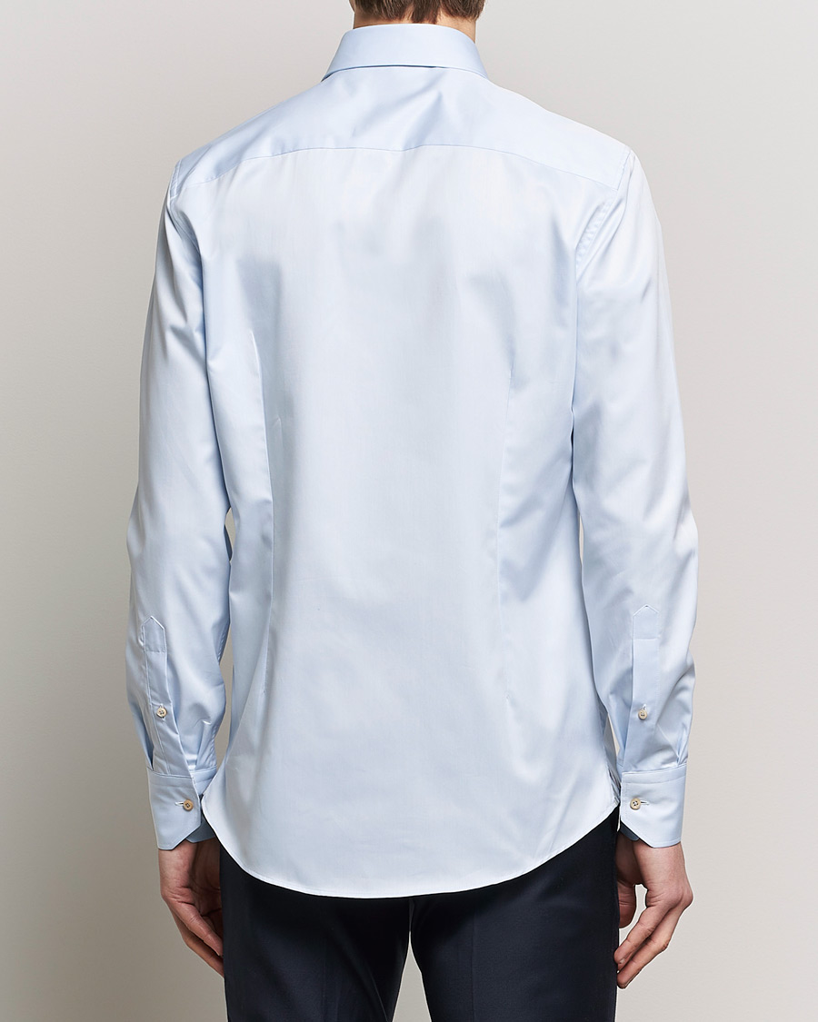 Heren | Overhemden | Stenströms | Slimline Multi Stripe Contrast Cut Away Shirt Light Blue