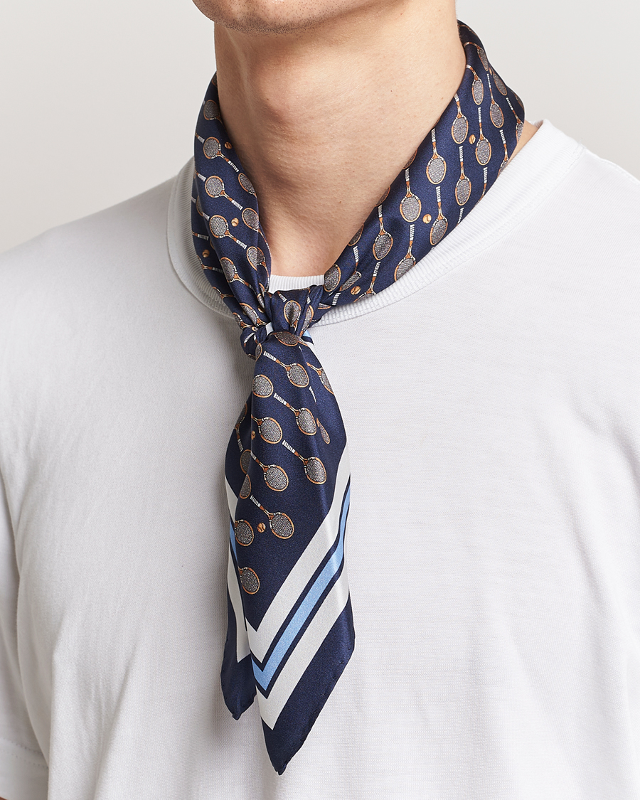 Homme | Stenströms Silk Tennis Bandana Navy | Stenströms | Silk Tennis Bandana Navy