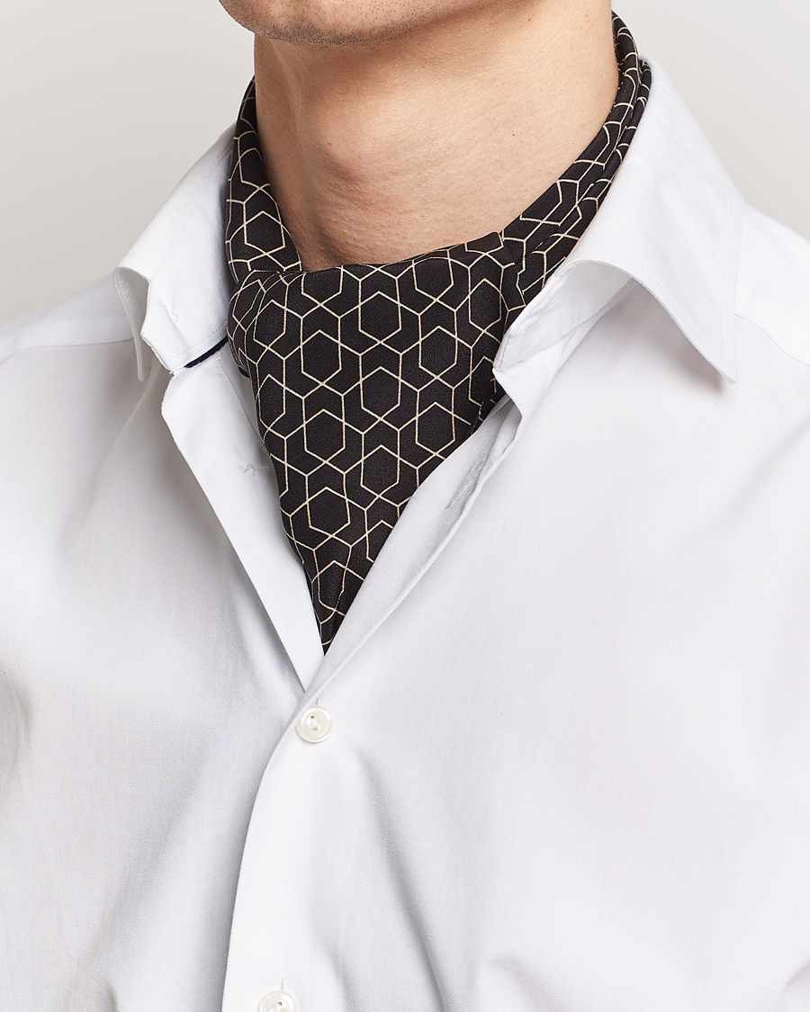 Homme | Stenströms Silk Printed Ascot Brown | Stenströms | Silk Printed Ascot Brown