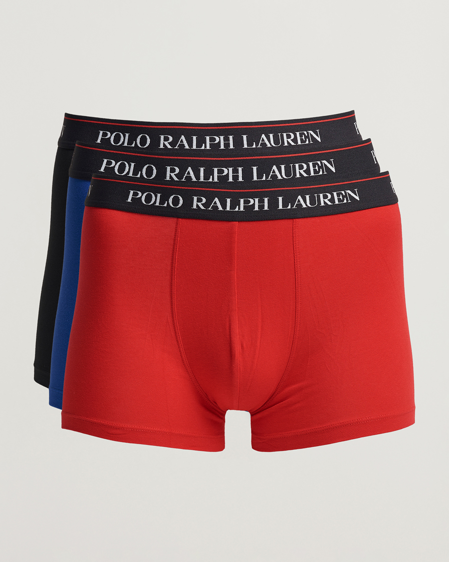 Homme | Sous-Vêtements Et Chaussettes | Polo Ralph Lauren | 3-Pack Cotton Stretch Trunk Sapphire/Red/Black