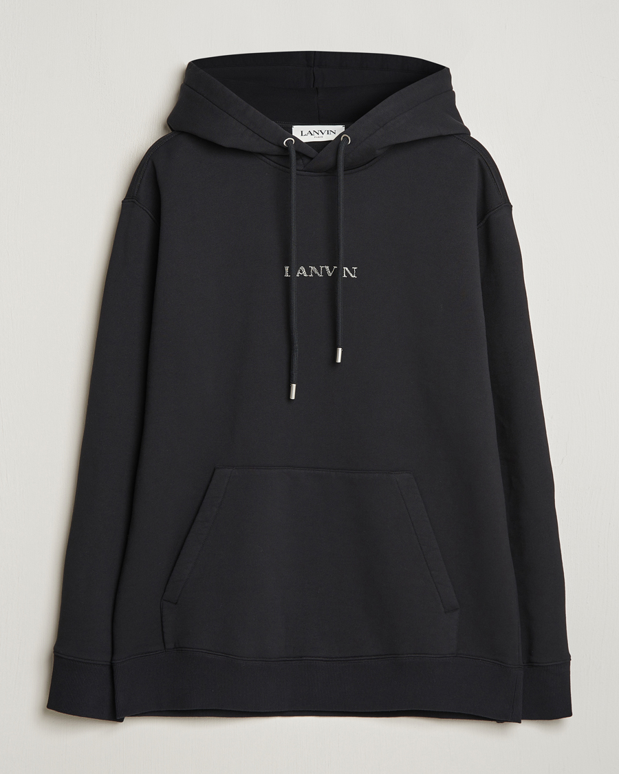 Homme | Pulls Et Tricots | Lanvin | Embroidered Logo Hoodie Black