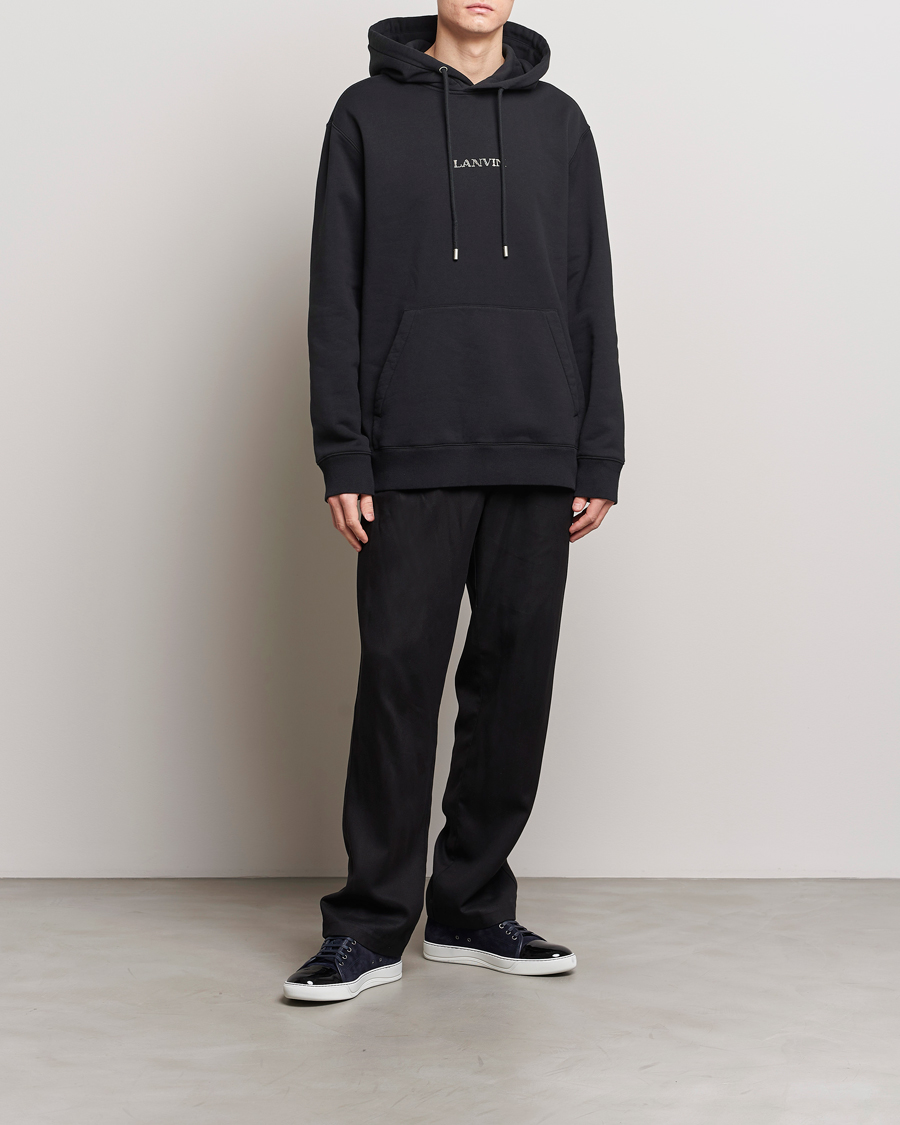 Homme | Pulls Et Tricots | Lanvin | Embroidered Logo Hoodie Black