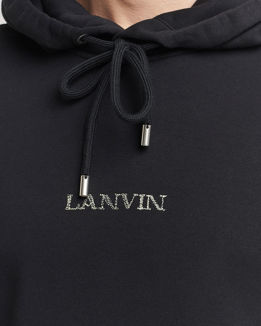 Homme | Pulls Et Tricots | Lanvin | Embroidered Logo Hoodie Black