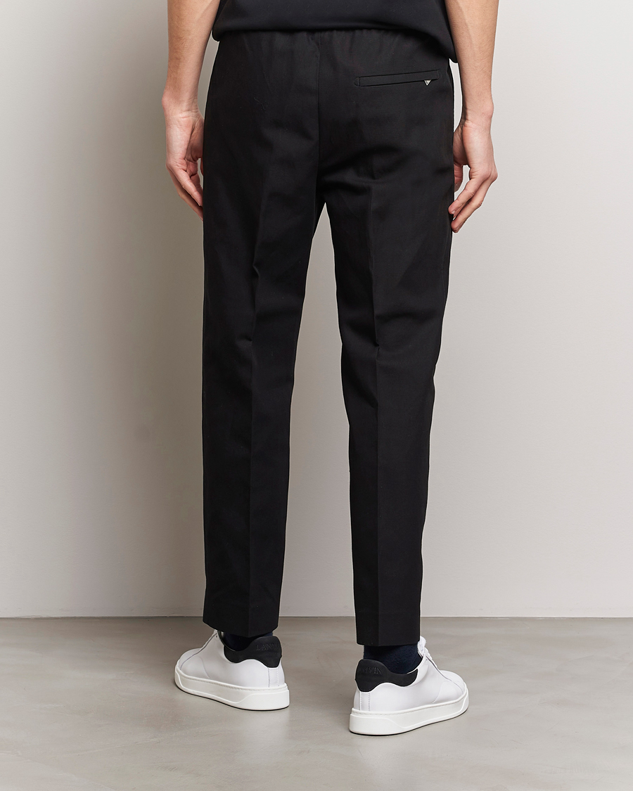 Homme | Pantalons | Lanvin | Cotton/Linen Drawstring Trousers Black