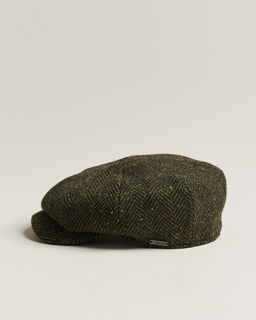 Heren | Hoeden en petten | Wigéns | Newsboy Retro Donegal Wool Dark Green