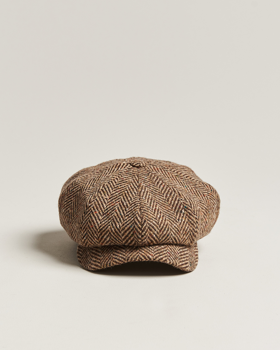 Heren | Hoeden en petten | Wigéns | Newsboy Retro Donegal Wool Light Brown