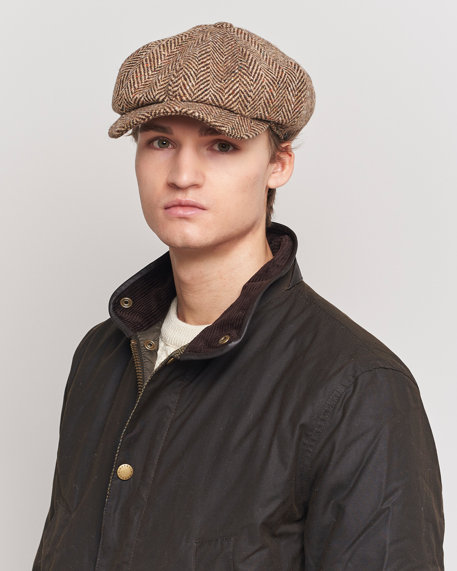 Heren | Hoeden en petten | Wigéns | Newsboy Retro Donegal Wool Light Brown