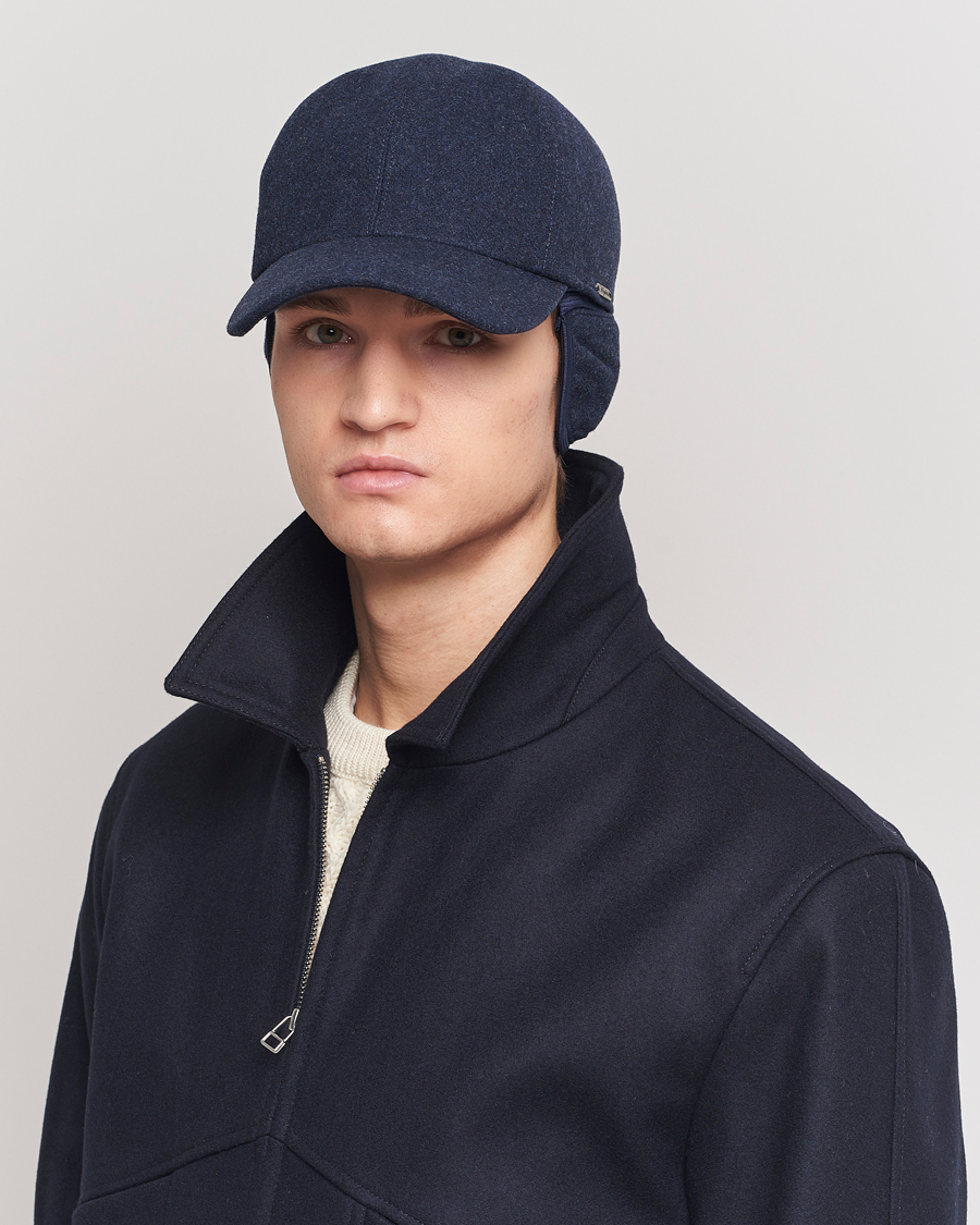 Homme | Wigéns Baseball Classic Melton Wool Blue Melange | Wigéns | Baseball Classic Melton Wool Blue Melange