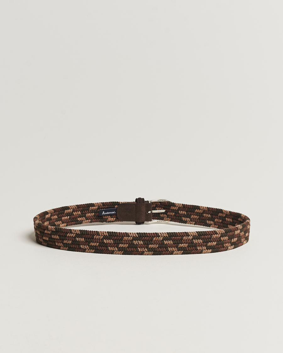 Homme | Anderson's Braided Wool Belt Dark Brown | Anderson's | Braided Wool Belt Dark Brown