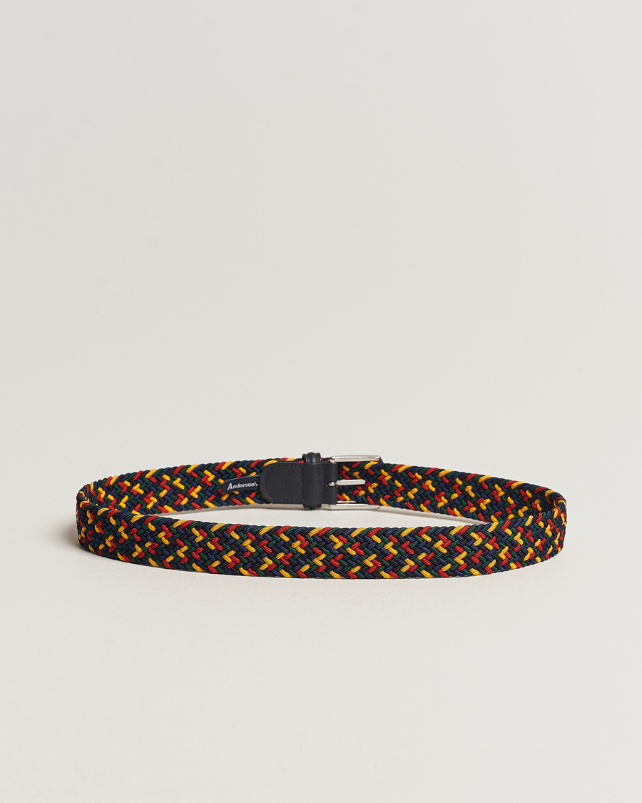 Homme | Anderson's Stretch Woven 3,5 cm Belt Ivy Multi | Anderson's | Stretch Woven 3,5 cm Belt Ivy Multi