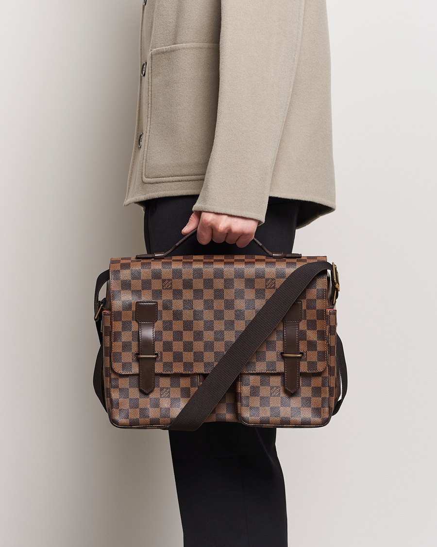 Homme | Louis Vuitton Pre-Owned Broadway Messenger Bag Damier Ebene | Louis Vuitton Pre-Owned | Broadway Messenger Bag Damier Ebene