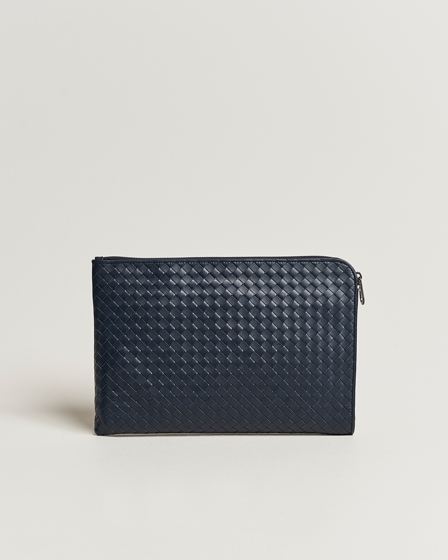 Heren | Bottega Veneta Pre-Owned Intrecciato Document Case Blue | Bottega Veneta Pre-Owned | Intrecciato Document Case Blue