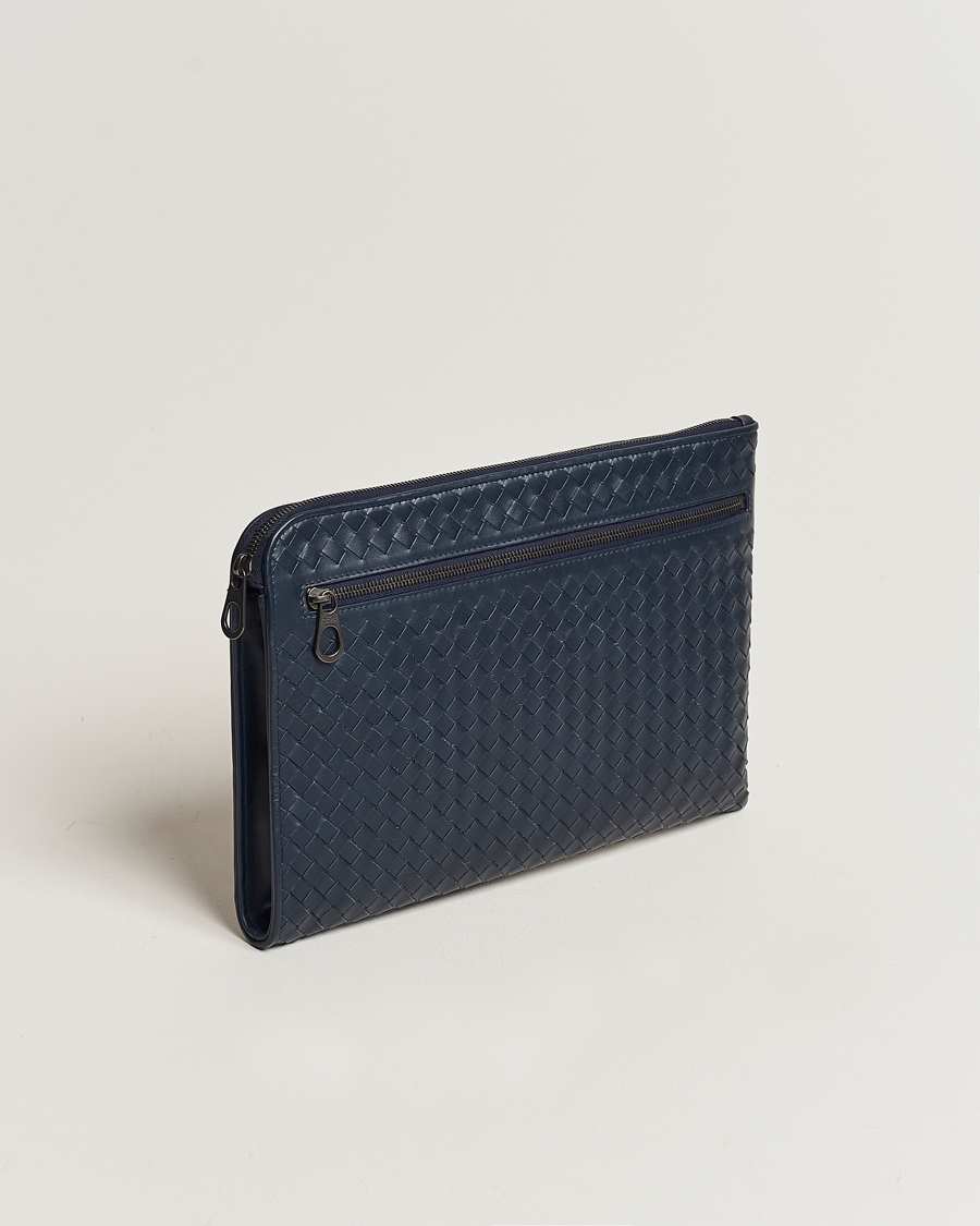 Heren | Bottega Veneta Pre-Owned Intrecciato Document Case Blue | Bottega Veneta Pre-Owned | Intrecciato Document Case Blue