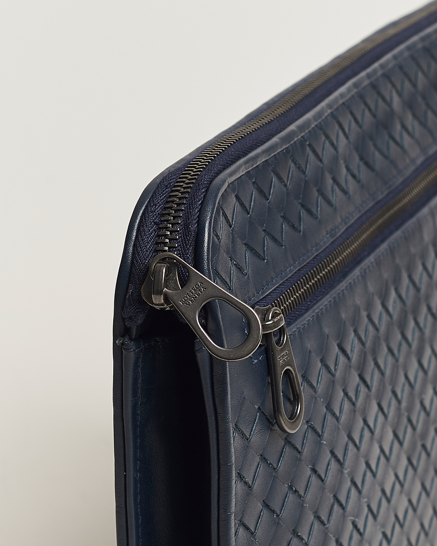 Heren | Bottega Veneta Pre-Owned Intrecciato Document Case Blue | Bottega Veneta Pre-Owned | Intrecciato Document Case Blue