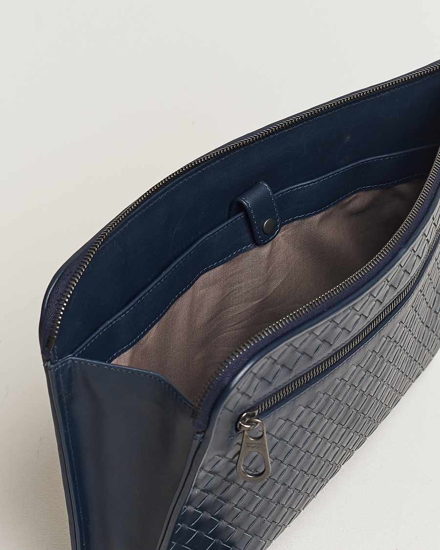 Heren | Bottega Veneta Pre-Owned Intrecciato Document Case Blue | Bottega Veneta Pre-Owned | Intrecciato Document Case Blue