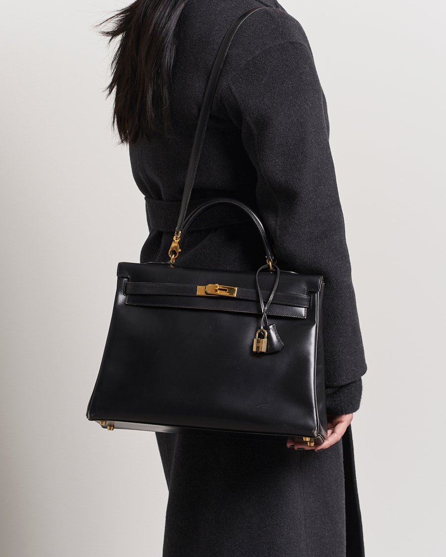 Heren | Hermès Pre-Owned Kelly 35 Handbag Black | Hermès Pre-Owned | Kelly 35 Handbag Black
