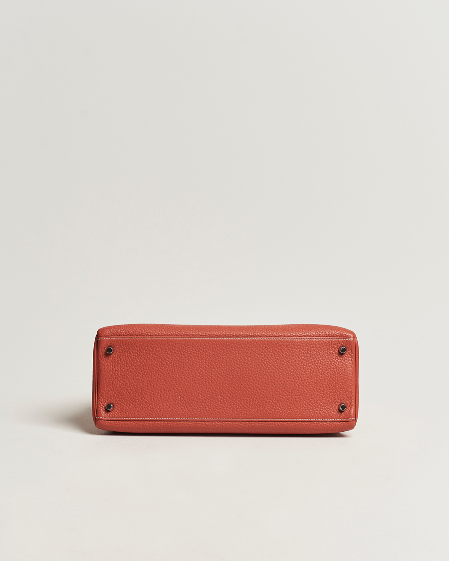 Homme | Hermès Pre-Owned Kelly 35 Handbag Taurillion Clemence Orange | Hermès Pre-Owned | Kelly 35 Handbag Taurillion Clemence Orange