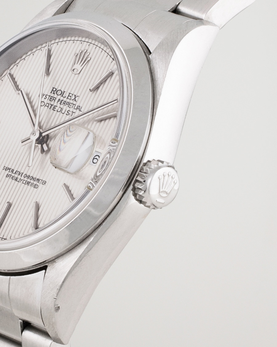 Homme | Rolex Pre-Owned Datejust 16200 Oyster Perpetual Steel White Silver | Rolex Pre-Owned | Datejust 16200 Oyster Perpetual Steel White Silver