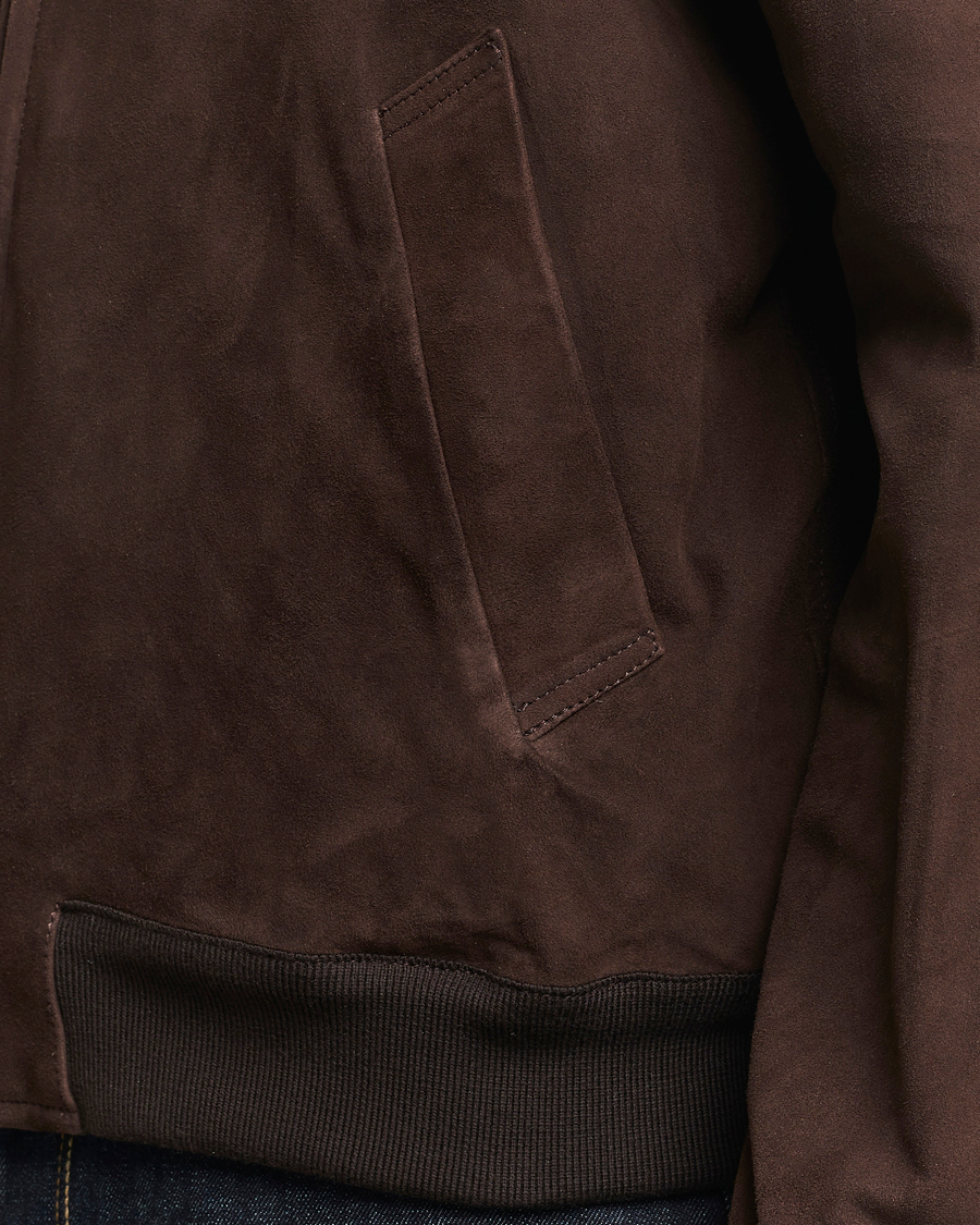 Heren | Jassen | Valstar | Zip Suede Jacket Dark Brown