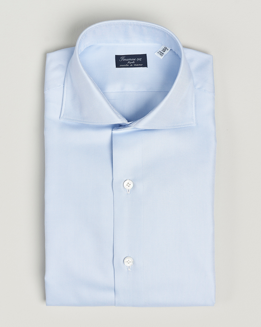 Homme | Chemises | Finamore Napoli | Milano Slim Royal Oxford Shirt Light Blue