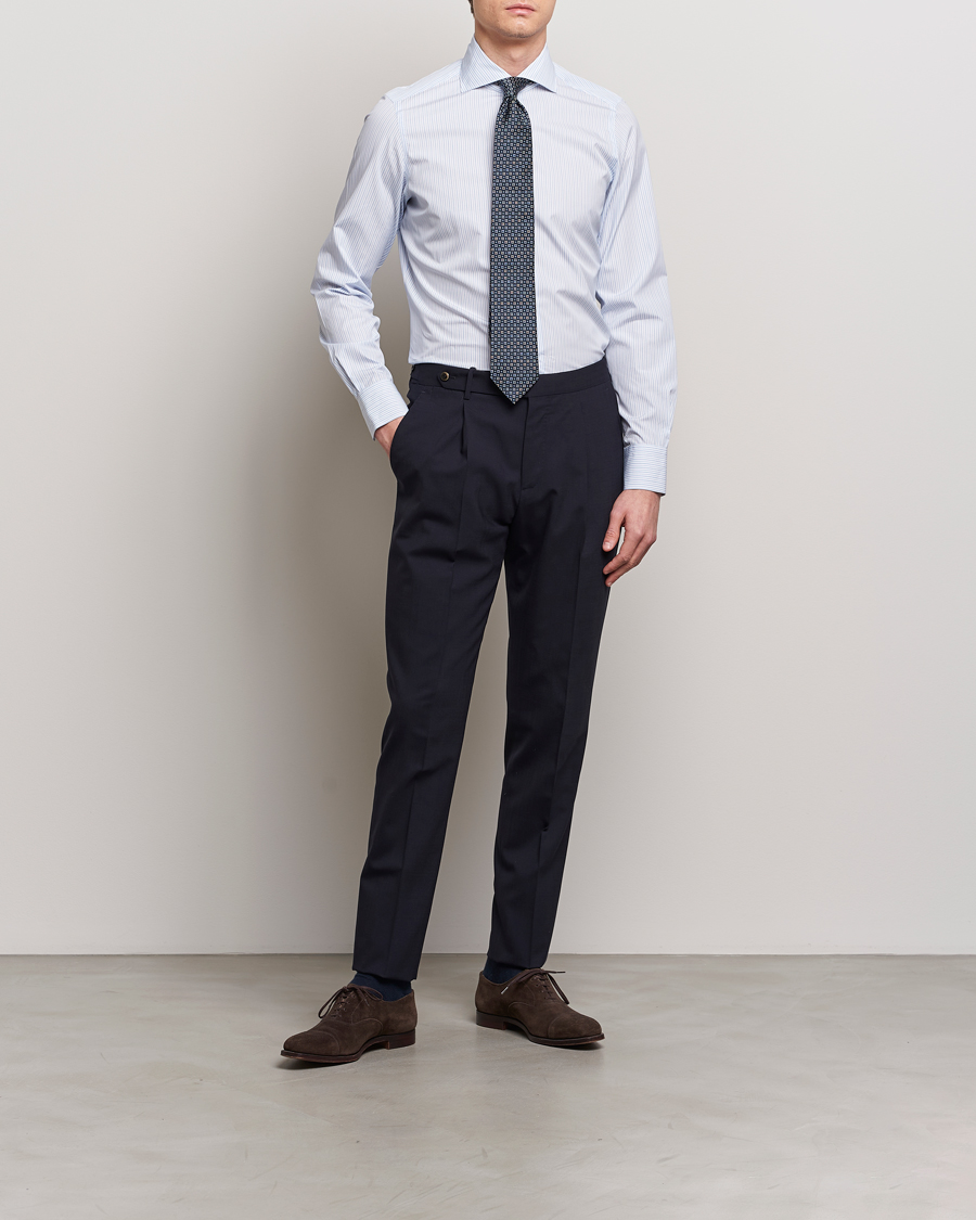 Homme | Chemises | Finamore Napoli | Milano Slim Giza 170 Dress Shirt Light Blue