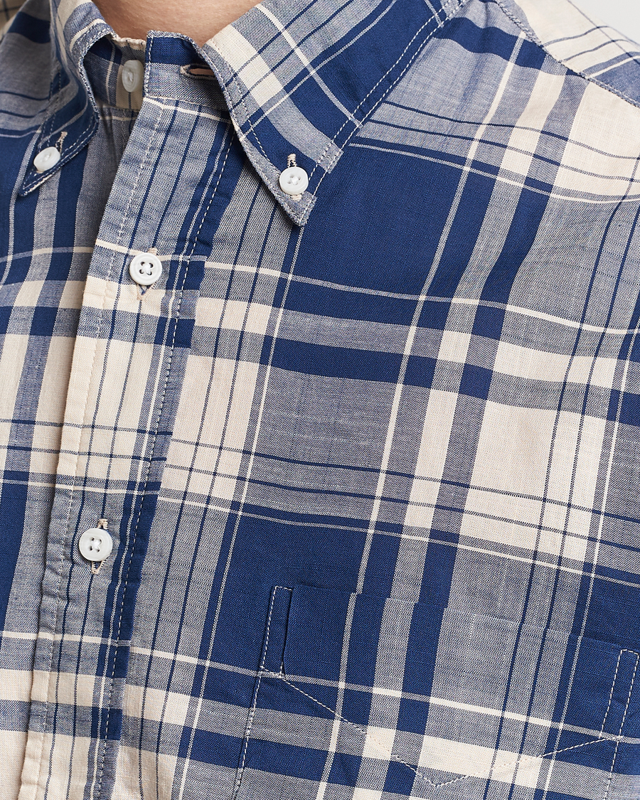 Heren | Overhemden | Gitman Vintage | Button Down Madras Shirt Blue Check