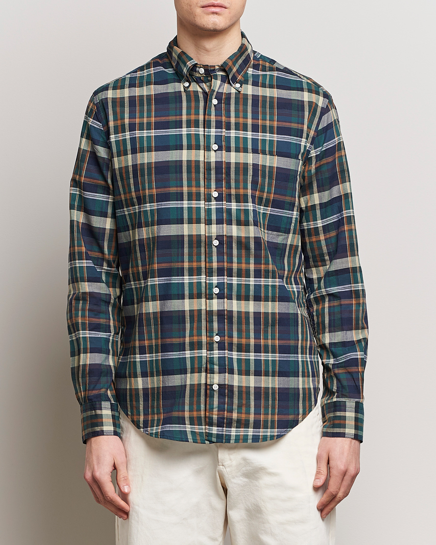 Heren | Overhemden | Gitman Vintage | Button Down Madras Shirt Green Check