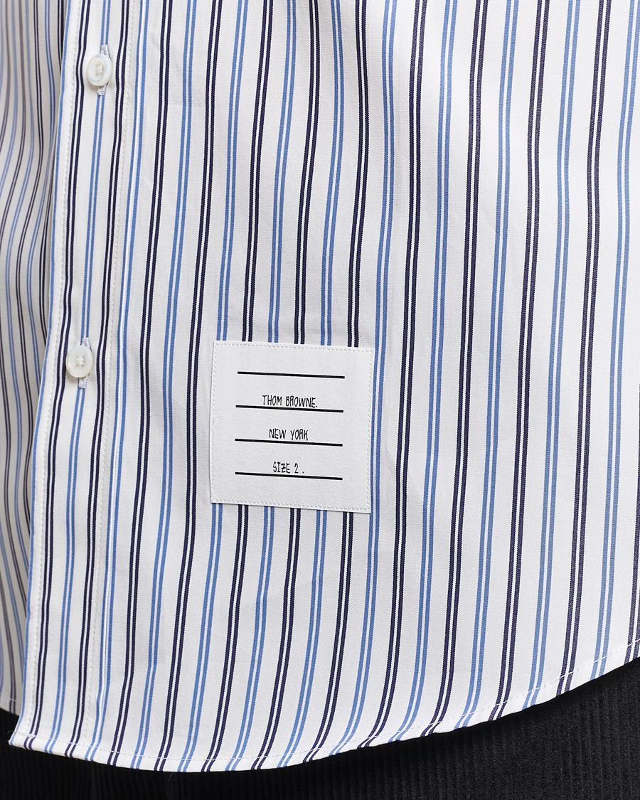 Heren | Overhemden | Thom Browne | Button Down Poplin Shirt Navy Stripes