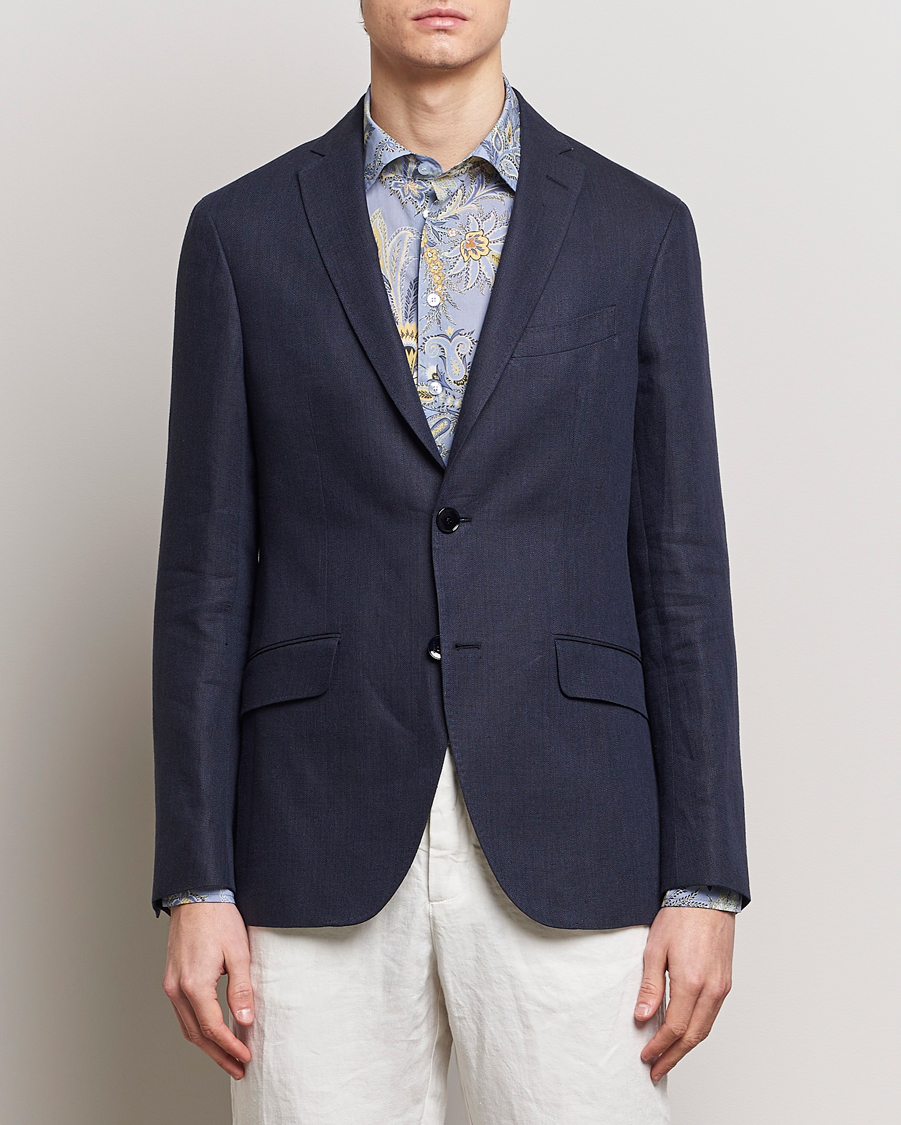 Homme | Blazers | Etro | Linen Blazer Navy