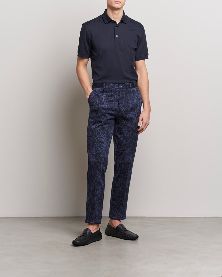 Heren | Broeken | Etro | Tonal Paisley Trousers Navy