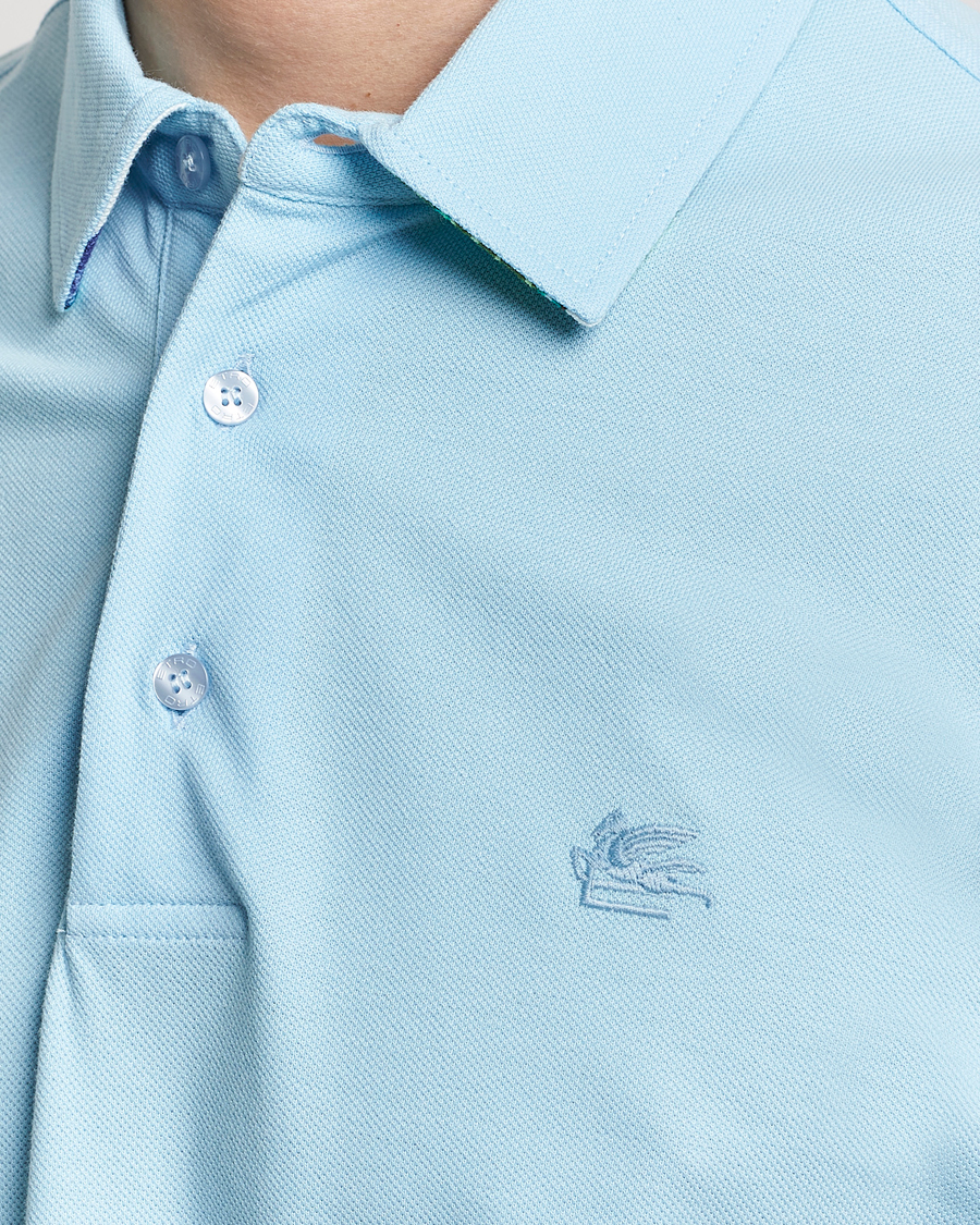 Heren | Polo's | Etro | Contrast Paisley Polo Azzurro