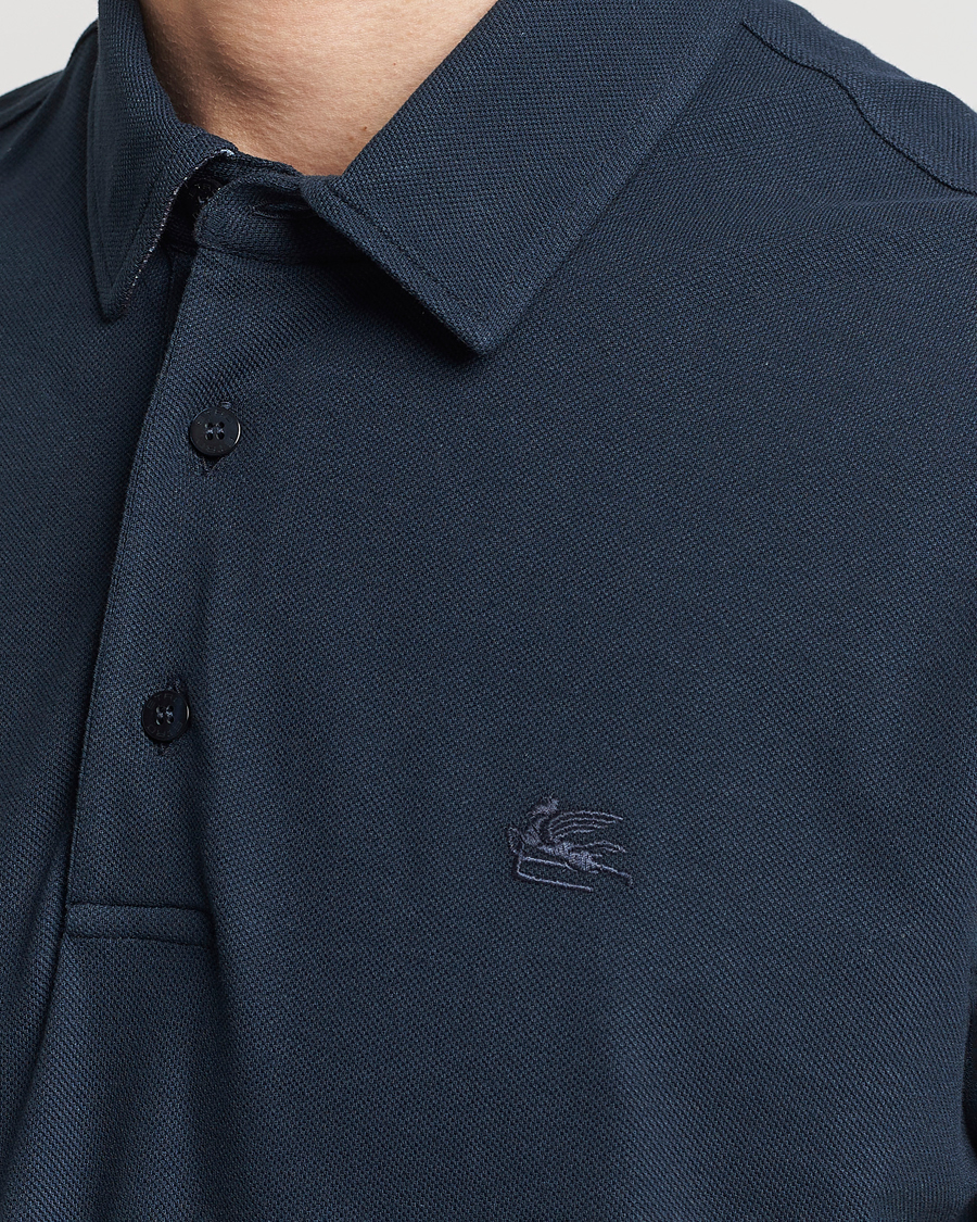 Heren | Polo's | Etro | Contrast Paisley Polo Navy