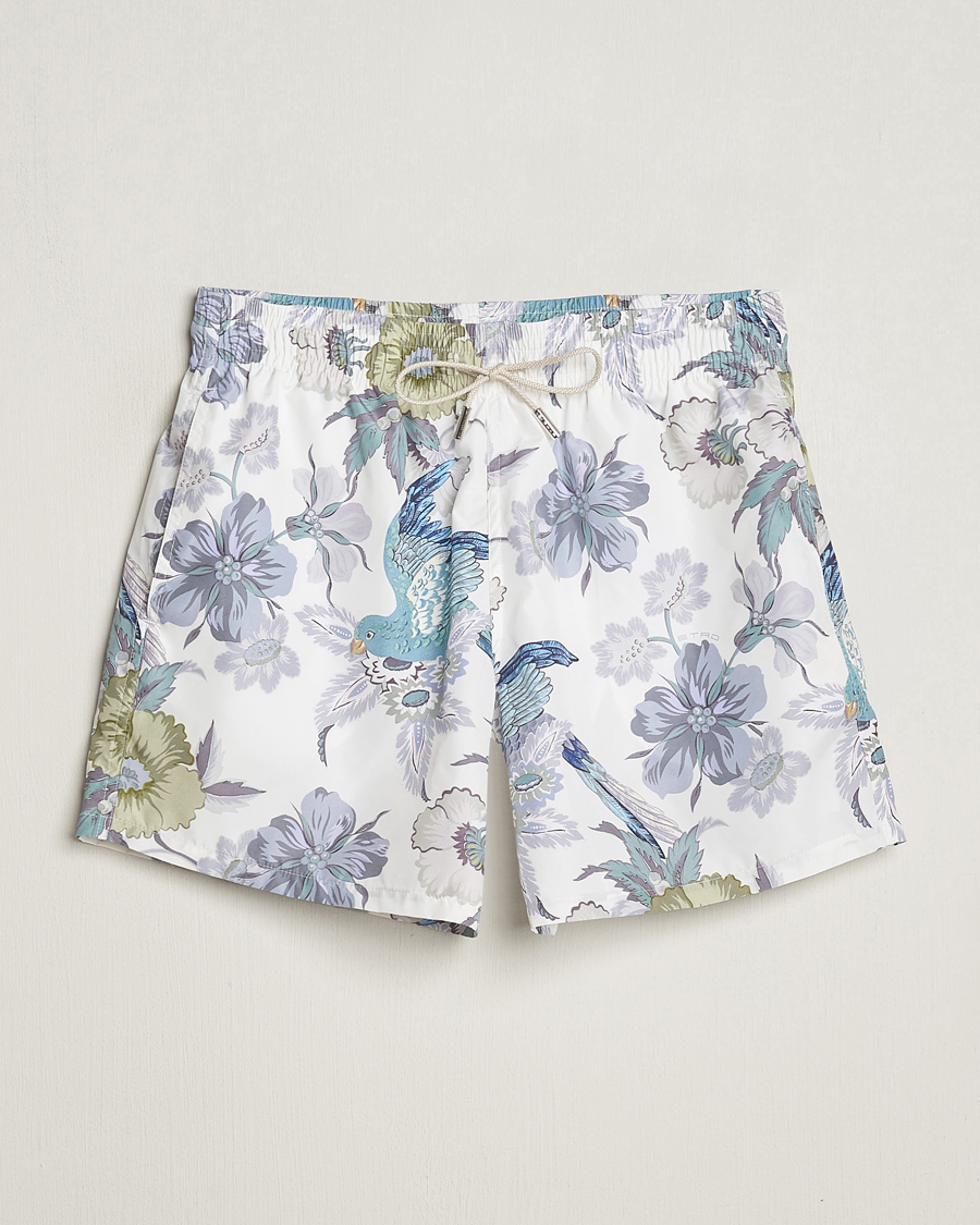 Homme | Maillots De Bain | Etro | Floral Printed Swim Shorts Light Grey