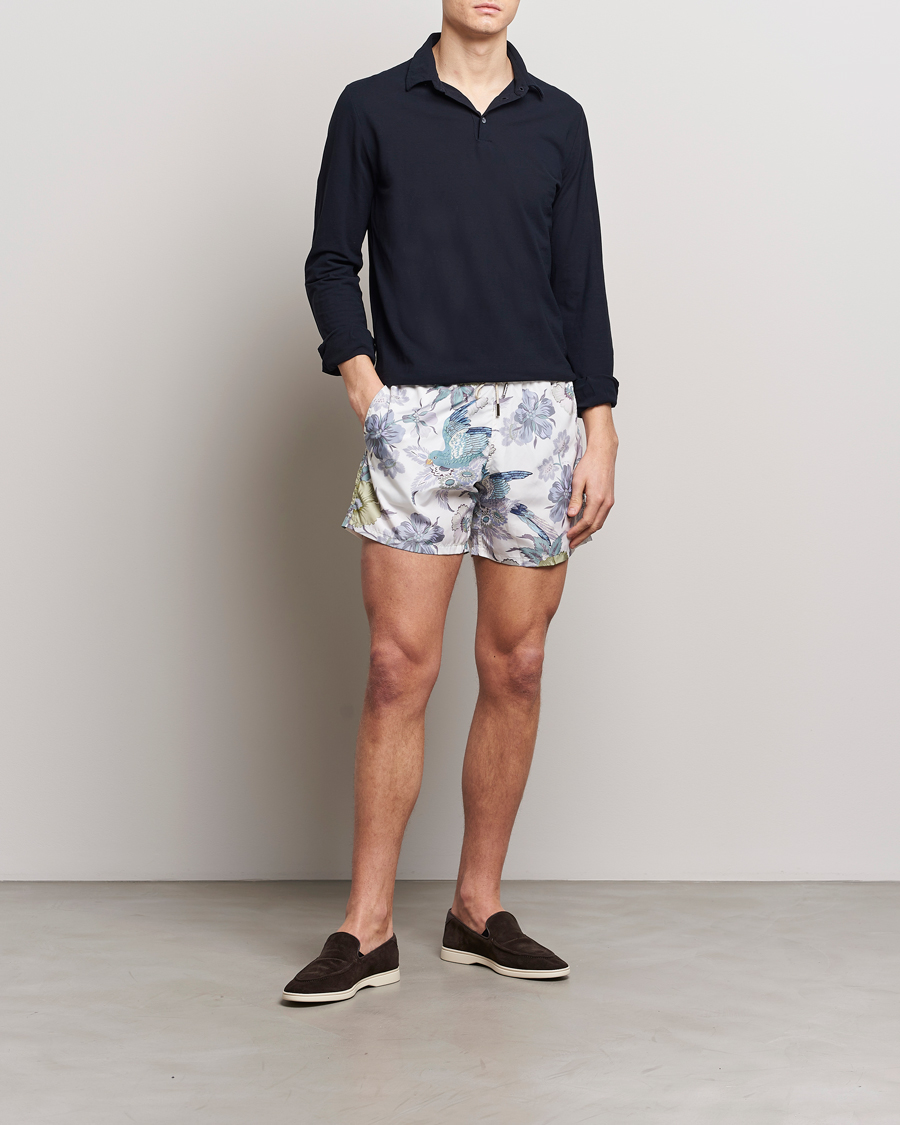 Homme | Maillots De Bain | Etro | Floral Printed Swim Shorts Light Grey